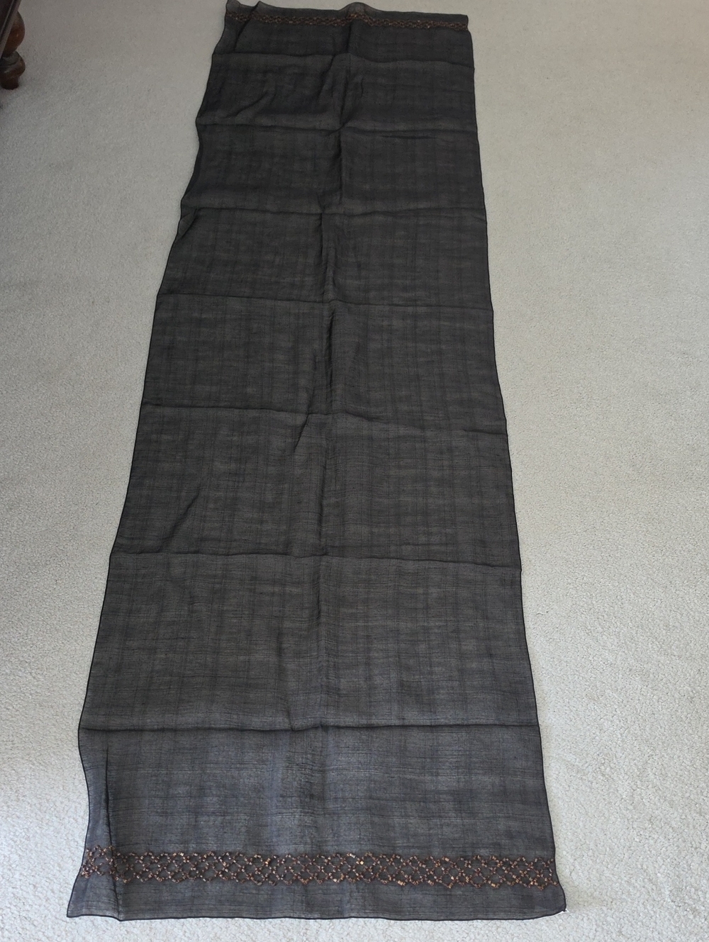 Talbots Sheer Scarf With End Design